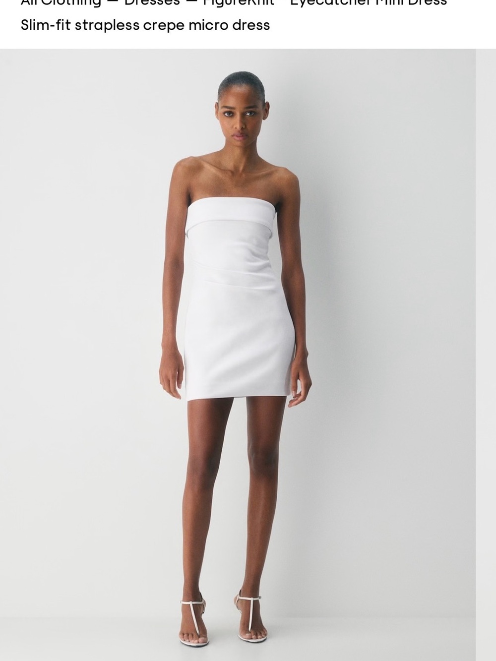 Aritzia Strapless White Mini Dress